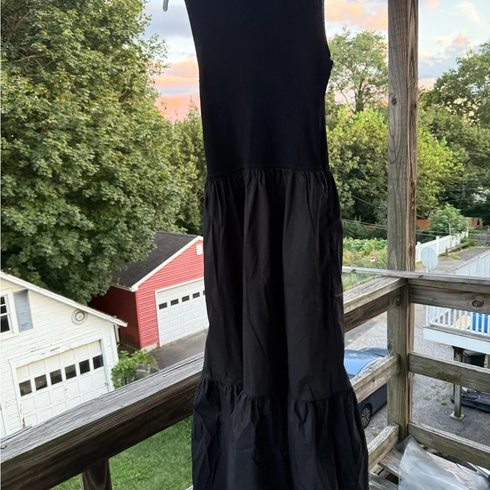 Tanya Taylor Ribbed Knit Top maxi dress in black - Picture 4 of 5